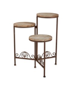 RUSTIC TRIPLE PLANTER STAND